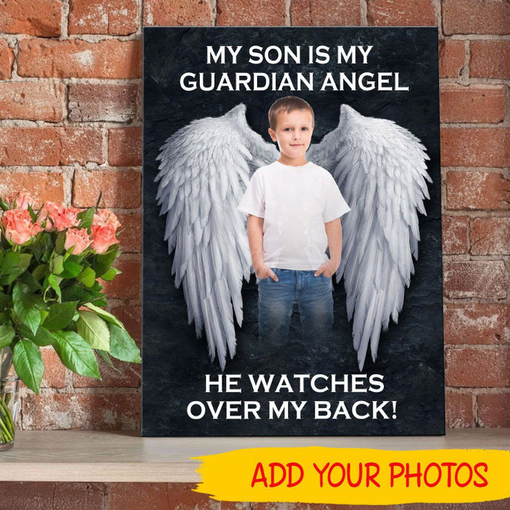 Personalized My Son Is My Guardian Angel Canvas Dreamship