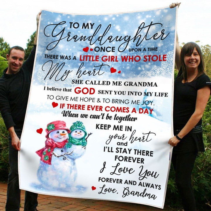 To My Granddaughter from Grandma Snowman Blanket NTK-21NQ004 Dreamship