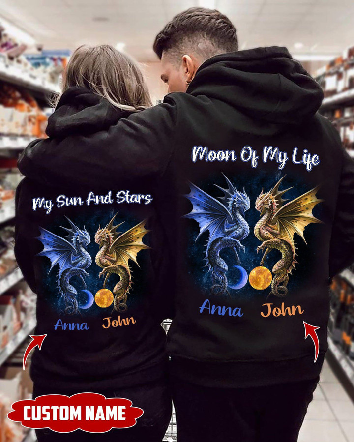 Personalized Moon Of My Life Dragon Couple Hoodie NVL-16TP002 Hoodies Dreamship