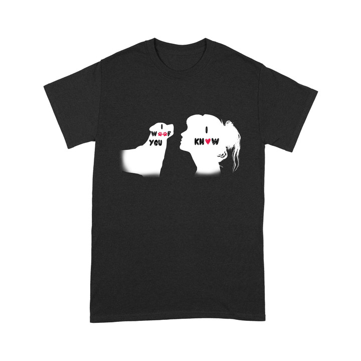 Personalized I Woof You Saint Bernard Dog T-shirt Dreamship S Black