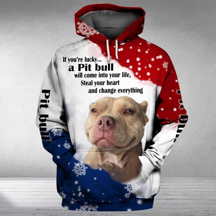 PIT BULL will come into your life 3D Full Printing Hoodie Hoodie 3D 3D Tee Art Hoodie S