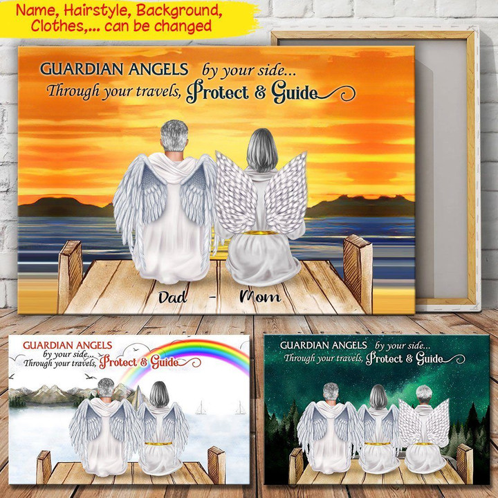 Personalized Guardian Angels By Your Side Through Your Travels Protect And Guide Canvas Dreamship