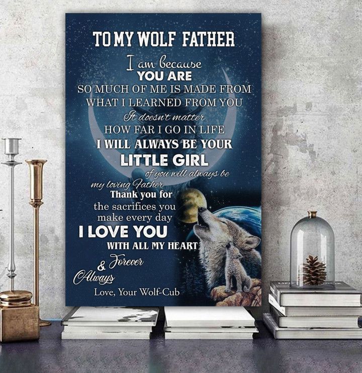 Gift to Father - Wolf Matte Canvas tdh hqt-15sh004 Dreamship
