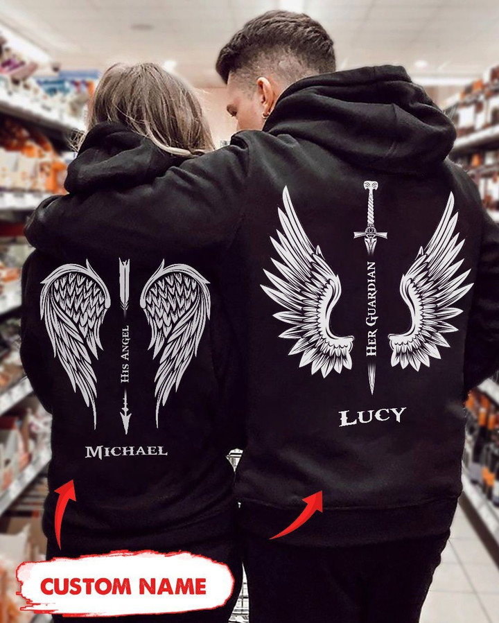 Personalized Angel Wings Couple Hoodie Dreamship