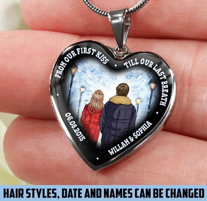 Personalized couple Heart necklace ntk-18nq036 Jewelry ShineOn Fulfillment