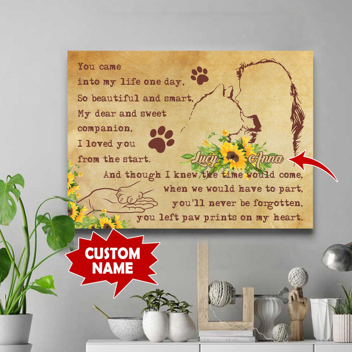 YOU LEFT PAW PRINTS ON MY HEART CAT AND GIRL SUNFLOWER NTP-15TP0024 Dreamship