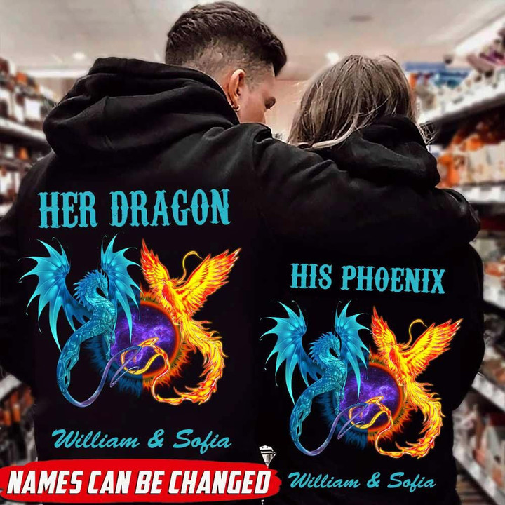 Personalized Dragon And Phonix Couple Hoodie Dreamship