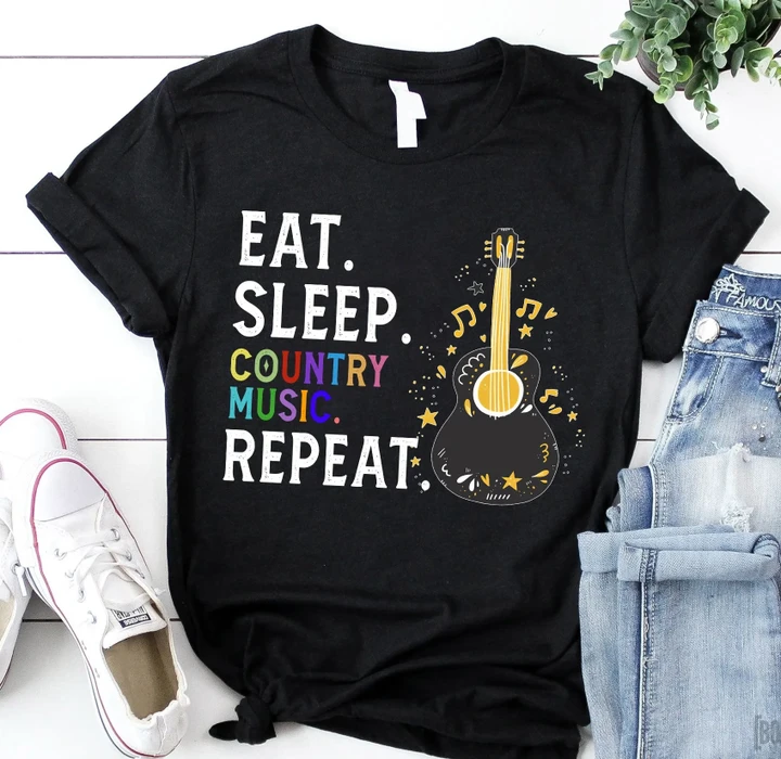 Eat Sleep COUNTRY MUSIC Repeat Standard T-shirt DHL-16DD023