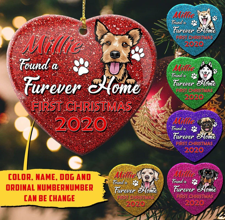 Personalized Dog Christmas Circle Ornament Dreamship