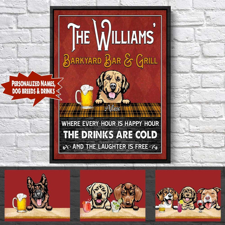Personalized Custom Bar & Grill Premium Framed Matte Canvas PHT-32TP002