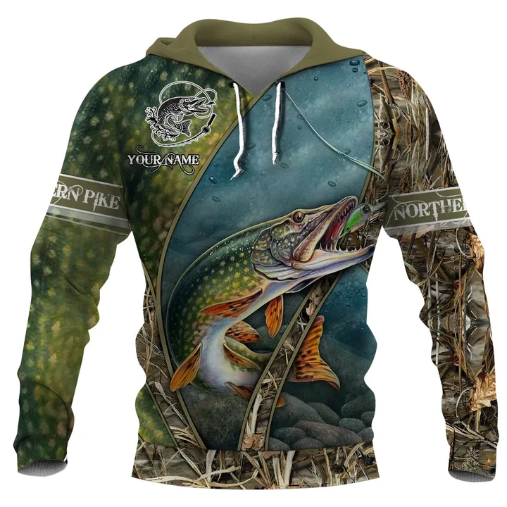 NORTHERN PIKE SCALE FISHING CAMO PERSONALIZED 3D Full Printing Hoodie