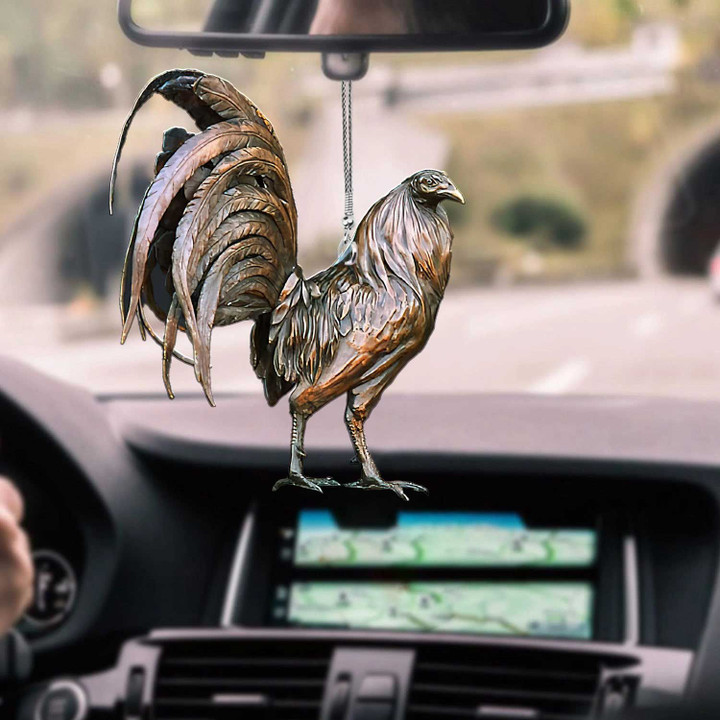 ROOSTER CAR HANGING ORNAMENT