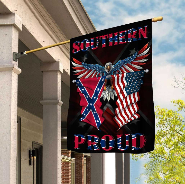Southern Proud Confederate Eagle 3D Flag Full Printing HTT04JUN21XT1