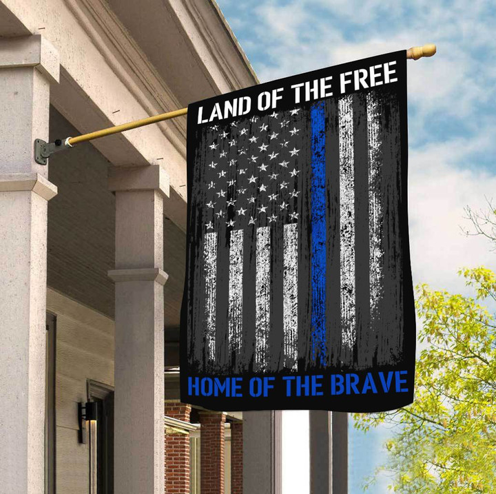 Land Of Free Home Of The Brave Police 3D Flag Full Printing HTT10JUN21TT1