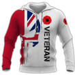 UK veteran hoodie 3D Full Printing