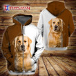 GOLDEN RETRIEVER 3D Full Printing Zip Hoodie