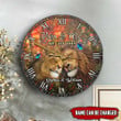 Lion couple Wooden Clock ntk-28vn003 Human Custom Store