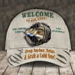 WALLEYE FISHING DROP ANCHOR, RELAX & GRAB A COLD ONE PERSONALIZED CAP