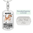 BEAGLE Personality Dog Tag Keychain DHL-18TT006 Jewelry ShineOn Fulfillment Dog Tag with Swivel Keychain (Steel) Yes