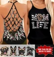 Personalized Dog MOM LIFE Woman Cross Tank Top