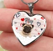Pug heart necklace Heart necklace ntk-18nq004 Jewelry ShineOn Fulfillment