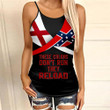 Alabama Flag With Confederate Flag Skull Woman Cross Tank Top  tdh | hqt-35va001