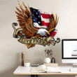USA Flag Bald Eagle Cut Metal Sign tdh | hqt-49CT07