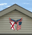 Alabama Flag Eagle Cut Metal Sign hqt-49xt022