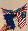Alaska Flag Eagle Cut Metal Sign hqt-49xt023