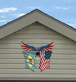 Delaware Flag Eagle Cut Metal Sign hqt-49xt026