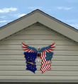 Indiana Flag Eagle Cut Metal Sign hqt-49xt030
