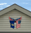 Kansas Flag Eagle Cut Metal Sign hqt-49xt031