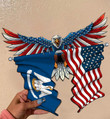 Louisiana Flag Eagle Cut Metal Sign hqt-49xt033
