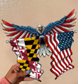 Maryland Flag Eagle Cut Metal Sign hqt-49xt034