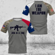 I Am The Weapon Texas Flag 3D Full Printing HTT-TT243