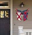 Alabama With Confederate Flag Eagle Flag Cut Metal Sign HQT01JUN49SH016