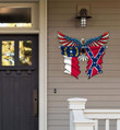 North Carolina With Confederate Flag Eagle Flag Cut Metal Sign HQT01JUN49SH025