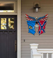 Oklahoma With Confederate Flag Eagle Flag Cut Metal Sign HQT01JUN49SH026