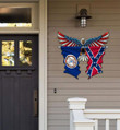 Virginia With Confederate Flag Eagle Flag Cut Metal Sign HQT01JUN49SH030
