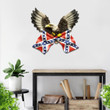 Eagle Confederate Flag Cut Metal Sign HTT04JUN21TT19
