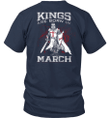 Kings Are Born In March Warrior Standing Knight Templar T-shirt