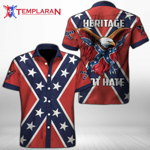 Confederate Button Shirt 3D Full Printing