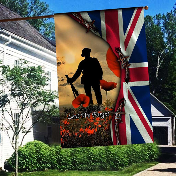 ANZAC DAY LEST WE FORGET BRITISH Flag 3D Full Printing