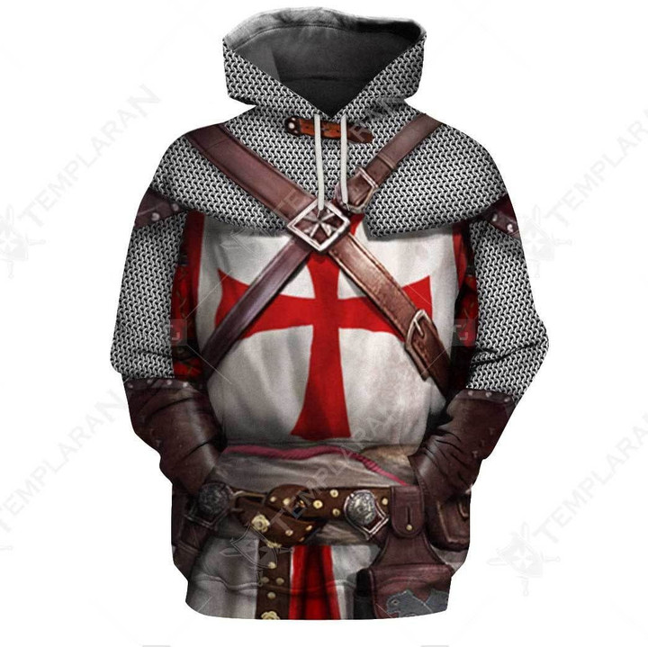 Knight Templar Warrior Armor Hoodie 3D Full Printing Hoodie