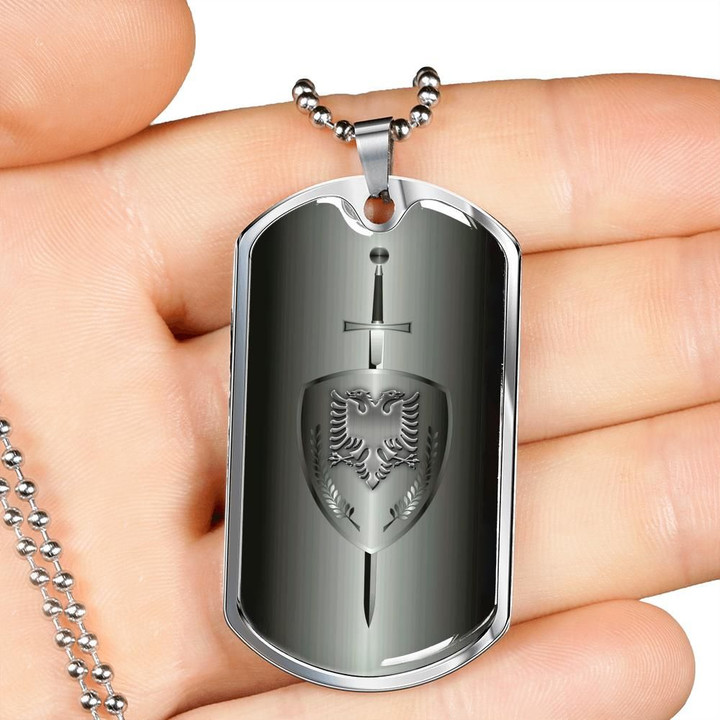 CUSTOMIZE YOUR TEXT ALBANIA DOG TAG NECKLACE NTP-HTP0039