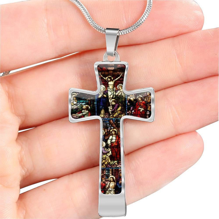 CUSTOMIZE YOUR TEXT JESUS EASTER DAY HE IS RISEN LUXURY NECKLACE NTP-HML0003
