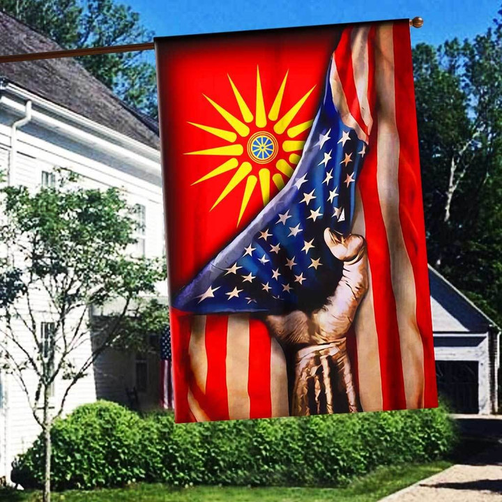 MACEDONIA AND AMERICA Flag 3D Full Printing