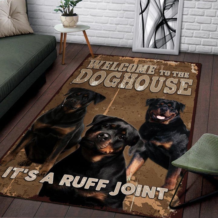 Rottweiler Dog Area Rug 3D Full Printing