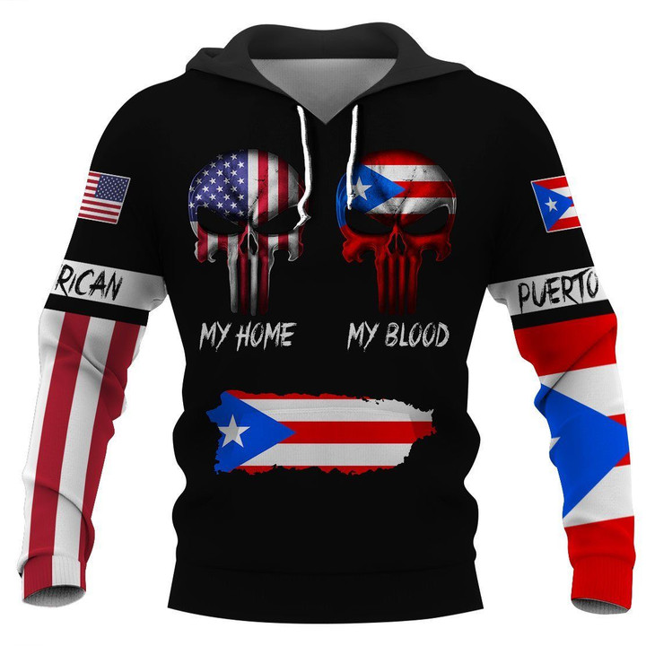 American my home Puerto Rican my blood hoodie 3D Full Printing