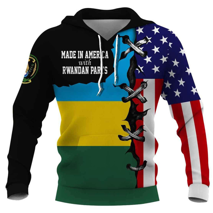 Rwandan nationality hoodie 3D Full Printing